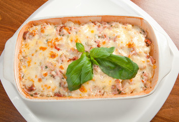 Lasagna with beef .Italian cuisine