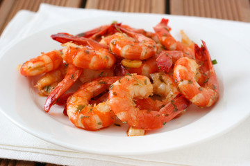 shrimps with sauce