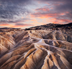 Zabriskie Point Ridges, Death Valley California - obrazy, fototapety, plakaty