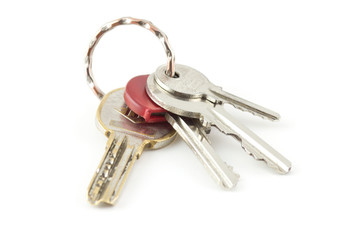 A pair of keys isolated on white background