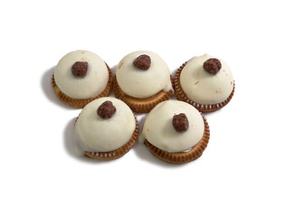 cookies covered with a spherical shape with white chocolate