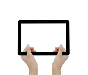 touch tablet computer isolated on white background