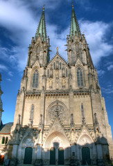 Fototapeta na wymiar Gotycka katedra w czeskim mieście Olomouc