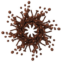 Splashes: Liquid chocolate shape with droplets