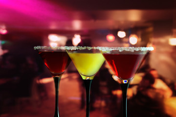 glasses with  cocktail