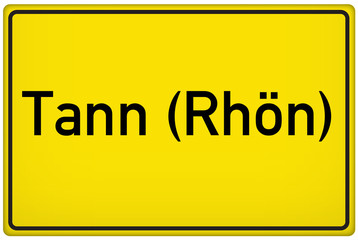Ortseingangsschild der Stadt Tann (Rhön)