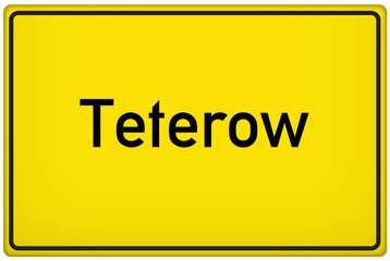 Ortseingangsschild der Stadt Teterow