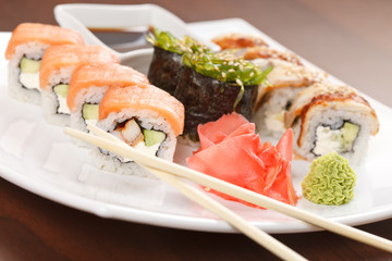 sushi on the plate