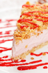 cake with strawberry ice cream
