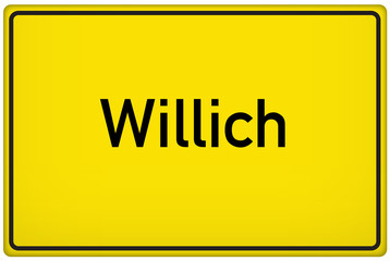 Ortseingangsschild der Stadt Willich