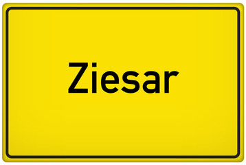 Ortseingangsschild der Stadt Ziesar