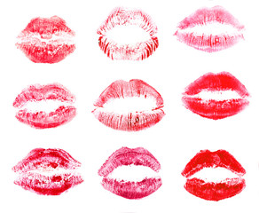 Collection of lips isolated on white