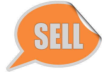 SP-Sticker orange curl oben SELL