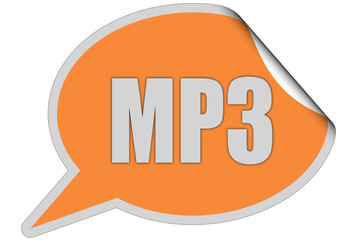 SP-Sticker orange curl oben MP3