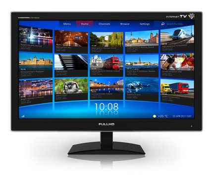 Widescreen TV with streaming video gallery