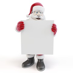 3d man santa with blank list