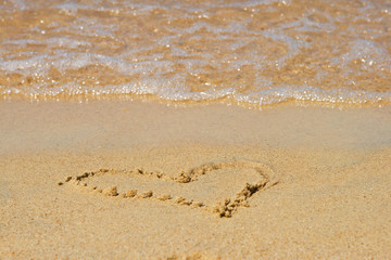 Heart on beach