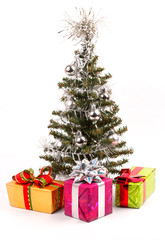 Fototapeta na wymiar Christmas Tree and Gifts