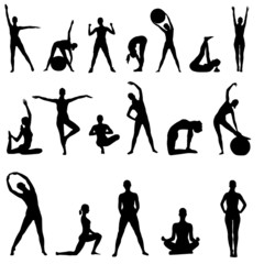 Female fitness silhouettes