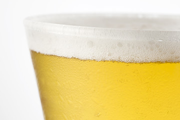 beer bubbles on glass