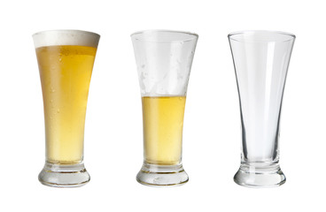 Various stages of drinking a beer