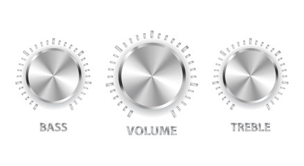 vector metal volume treble bass knobs