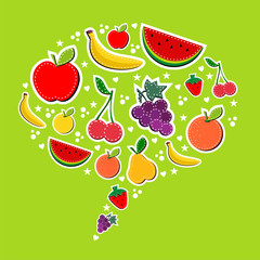 Fruits in social speech bubble