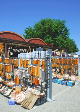 Andenkenstand an der polnischen Bernsteink&uuml;ste