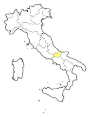 Naklejka premium Map of Italy, Molise highlighted