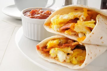 Zelfklevend Fotobehang Breakfast burritos © MSPhotographic