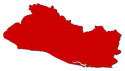Fototapeta na wymiar Map of El Salvador