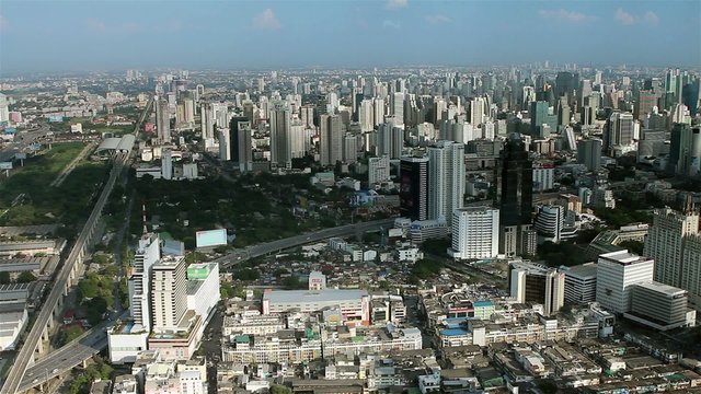 City panaroma from 92th floor in Bangkok, Thailand
