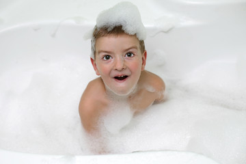 Playing in the bathroom