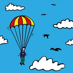 Zelfklevend Fotobehang Hemel Parachutesprong
