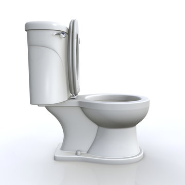 3D Toilette offen Seitenansicht