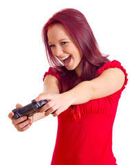 Teenager spielt Video Game