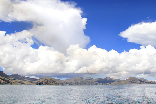 Titicaca shore & clouds