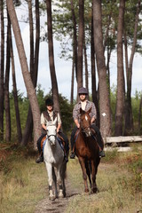 twosome of horse riders