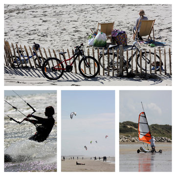 Composition &agrave; la plage d'Hardelot