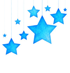 Blue stars Christmas tree ornaments