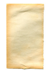 Vintage old paper on white background
