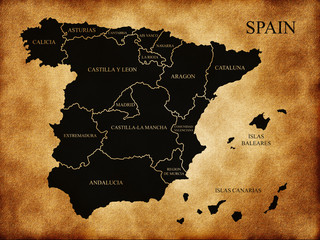 Naklejka premium Map of administrative divisions of Spain