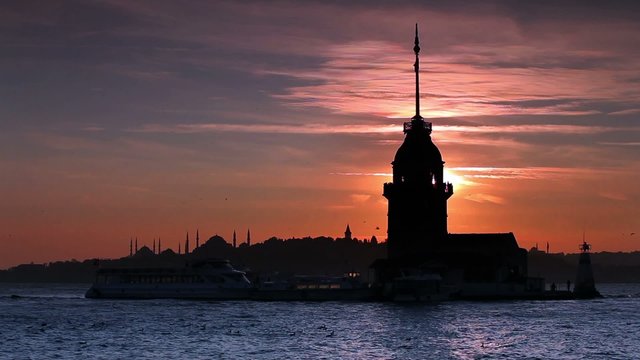 view of kizkulesi from salacak (asian part of istanbul )
