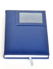 Dark blue leather notebook