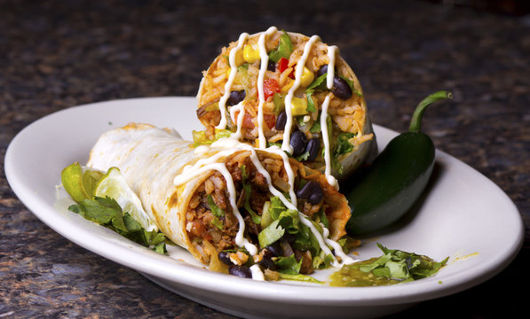 buritto on a plate