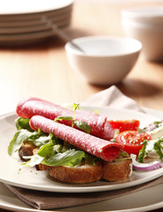 Sandwich with salami