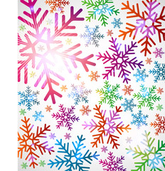 Color snowflakes on a grey background. vector