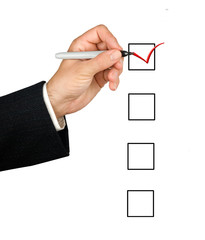 hand and checklist
