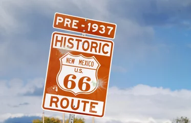 Tableaux ronds sur aluminium Route 66 Route préhistorique 66