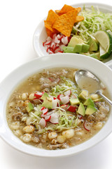 white pozole, mexican soup cuisine